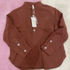 Rylee & Cru Mason shirt in wine size 4/5